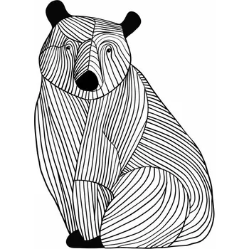 Plakát Plakát, Obraz - Lines art Bear, Justyna Jaszke