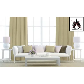 Dekorační látka Blackout nehořlavý - písková bez obšití 150