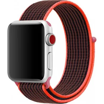 Řemínek na hodinky Nylonový řemínek se zapínáním na suchý zip pro Apple Watch 42mm / 41mm / 40mm / 38mm - černooranžový