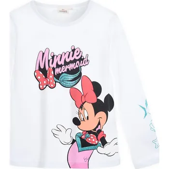 Dívčí tričko z BIO bavlny DISNEY MINNIE MERMAID bílé Velikost: 116