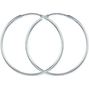 Náušnice GEMMAX Zlaté náušnice Kruhy hladké, bílé zlato Ø 35 mm – zlatý šperk ryzosti 585/1000 v Dárkovém balení s Certifikátem GLEWN-35-63441