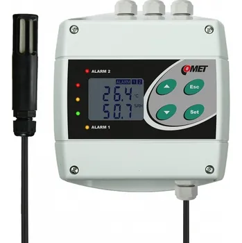 Comet H3021-4 | Regulátor teploty a vlhkosti | délka kabelu sondy 4 metry | 2x výstupní relé 50 V / 2 A | napájení 9-30 VDC H3021-4