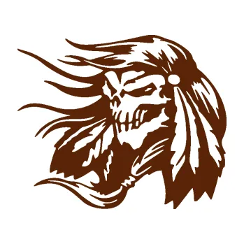 Samolepící dekorace Indián 007 levá lebka náčelník (15 - hnědá) SAMOLEPKA NA AUTO, NÁLEPKA, FÓLIE, POLEP, TUNING, VLASTNÍ TEXT, TISK, AUTOSAMOLEPKY.cz, POLEPY, OBRÁZEK, LOGO, 3D STICKERS