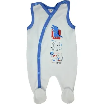 Dupačky Kojenecké propínací dupačky Bílá+ tmavě modrá - vel. 56 pejsek