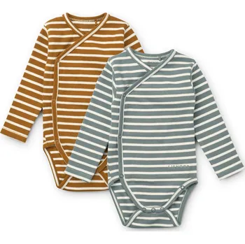 Kojenecký body LIEWOOD Set bodýček Hali - Stripe: Blue fog multi mix Velikost: 9m