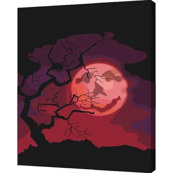 Malování podle čísel - Strašidelný měsíc 2 Velikost: 30x40cm, Rámování: Pouze srolované plátno