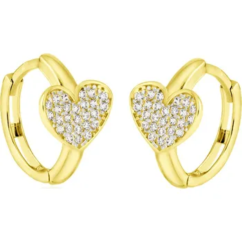 Náušnice GEMMAX GLECB-12-39721 Zlaté náušnice Kroužky se srdíčky Ø 12 mm Zlatá