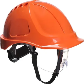 Pracovní přilba Portwest Endurance Plus Visor oranžová