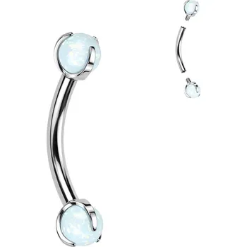 Piercing Šperky4U Piercing do obočí TITAN opál - TIT1279-OP17