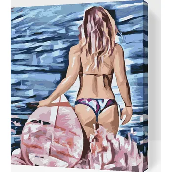 Malování podle čísel - Surfařka Velikost: 30x40cm, Rámování: Pouze srolované plátno