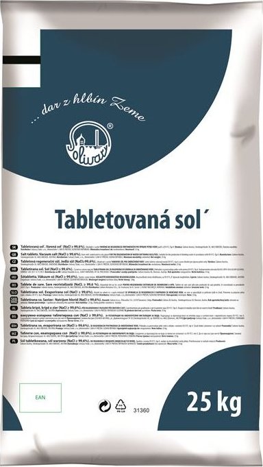 Tabletová sůl regenerační pro úpravny vody Solivary 25 kg