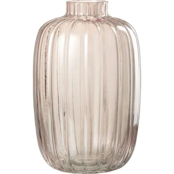 Váza Růžová skleněná váza s úzkým hrdlem Junna M - Ø 16*25 cm