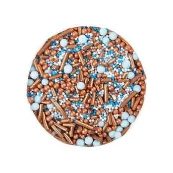 Jedlá dekorace na dort Cukrová dekorace - Mix modro - bronzový / 40 g