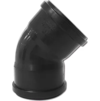 Kanalizační potrubí Vypouštěcí koleno černé PP 110 mm 45° - oboustranné hrdlo
