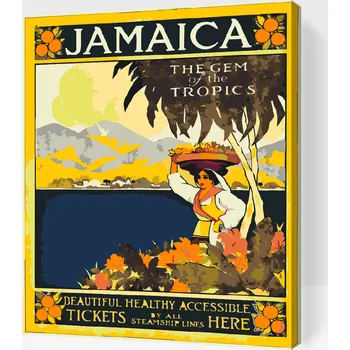 Malování podle čísel - Jamajka Velikost: 30x40cm, Rámování: Pouze srolované plátno