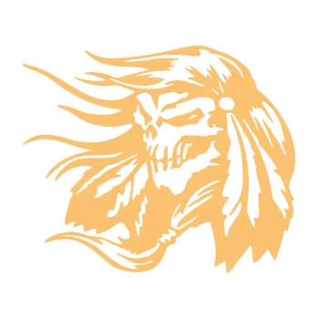 Samolepící dekorace Indián 007 levá lebka náčelník (08 - béžová) SAMOLEPKA NA AUTO, NÁLEPKA, FÓLIE, POLEP, TUNING, VLASTNÍ TEXT, TISK, AUTOSAMOLEPKY.cz, POLEPY, OBRÁZEK, LOGO, 3D STICKERS