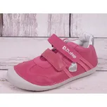 D.D.step Celoroční kožené boty obuv BAREFOOT D. D. step S063-348 tm. růžové se stříbrným srdíčkem velikost: 34