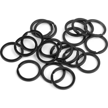 Kroužek na klíče Ø30 mm plochý, barva 4 černá