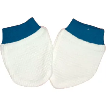 Rukavice Kojenecké bavlněné rukavičky bílo-modré