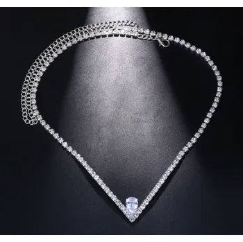 Náhrdelník B-TOP Dámský krystalový náhrdelník Water Drop - postříbřený