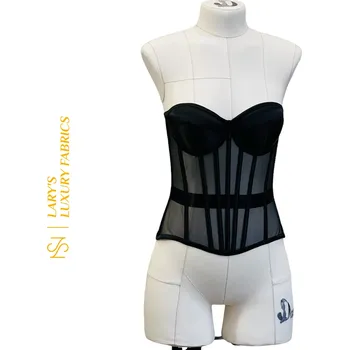 Korzet Prodloužený korzet - černý Velikost: XL