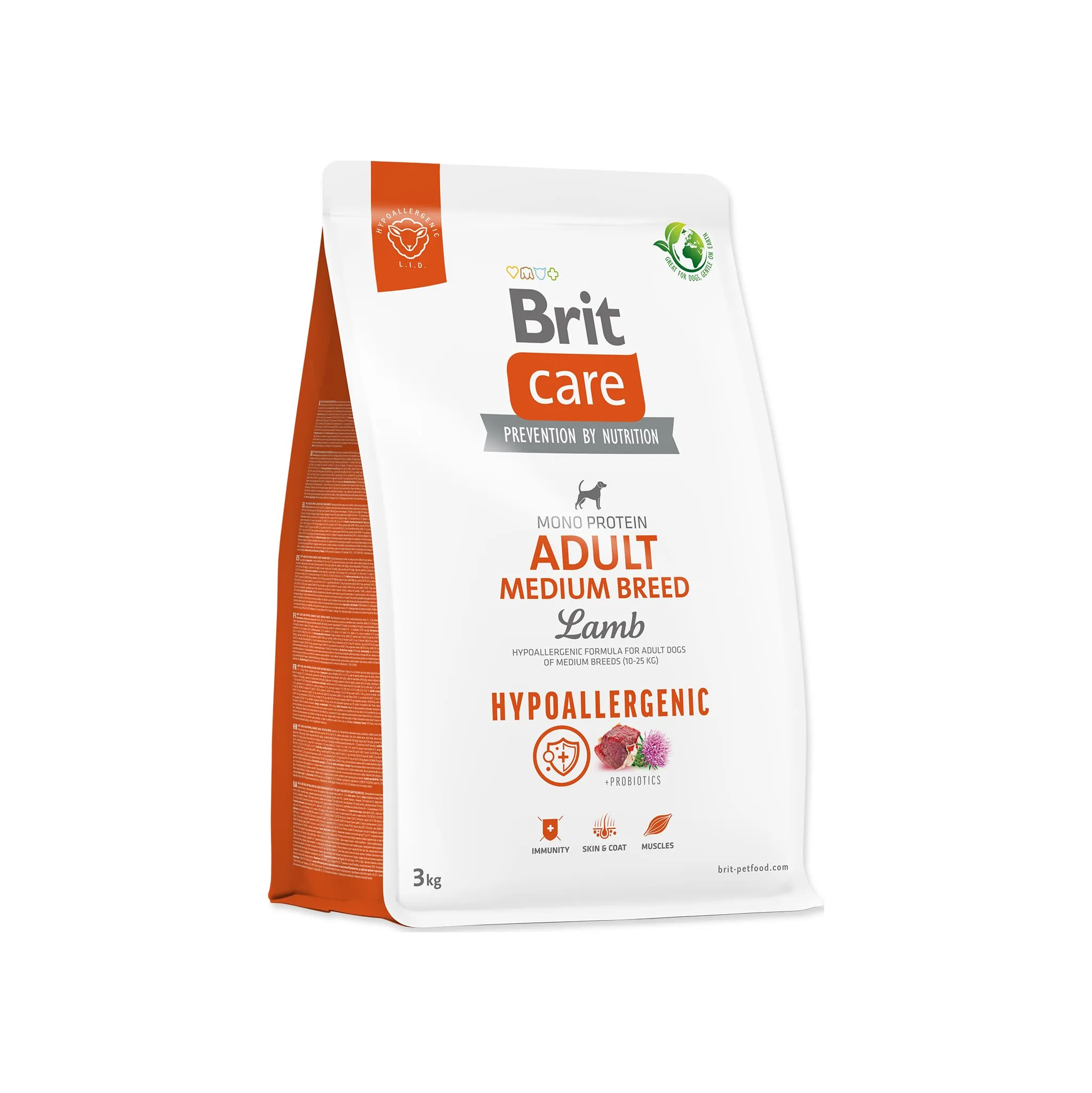Fotografie 1 - Krmivo pro psa Brit Care Dog Hypoallergenic Adult Medium Breed Lamb 3 kg