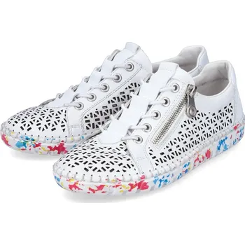 Dámské polobotky Dámské kožené polobotky M2357-80 Rieker bílé Barva: weiss, Velikost: 38