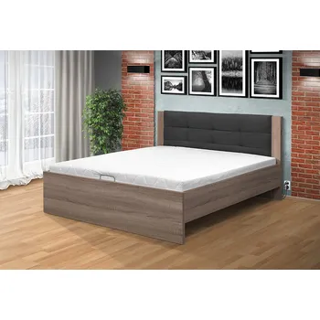 Postel Nabytekmorava Lukrativní postel Markéta 180 s motorovým otevíráním ÚP Barva: DUB SONOMA TMAVÁ / ŠEDÁ