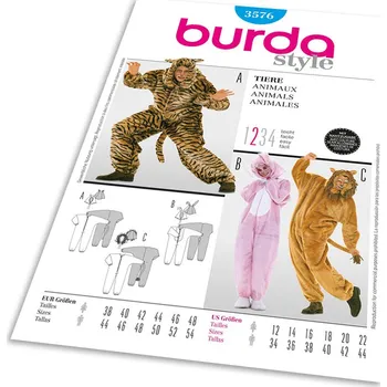 Střih Burda 3576 - Lev, tygr, zajíc