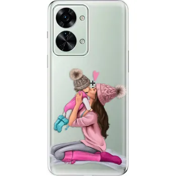 Pouzdro na mobilní telefon Odolné silikonové pouzdro iSaprio - Kissing Mom - Brunette and Girl - OnePlus Nord 2T 5G