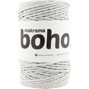 Příze Mila 3ply šňůra Makrama BOHO 4mm Šedá jasná