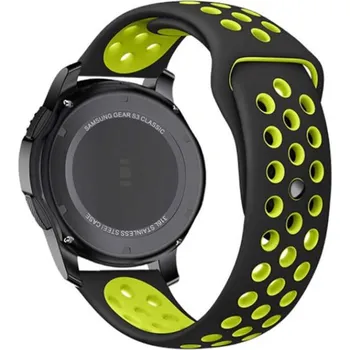 Příslušenství k chytrým hodinkám eses Silikonový dírkovaný řemínek - Černo žlutý, 18 mm