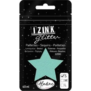 Speciální výtvarná barva Izink Glitter, třpytky mentolová zelená, 60 ml - velikost S