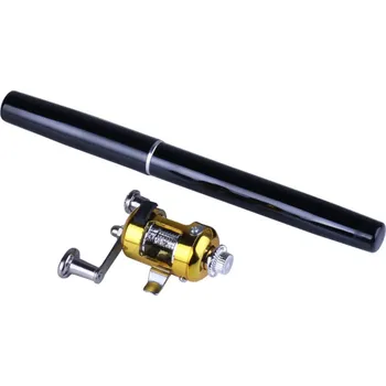 Rybářský prut MINI RYBÁŘSKÝ PRUT s navijákem do kapsy (skládací) - pěkný dárek - černý