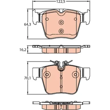 Brzdová destička Sada brzdových destiček, kotoučová brzda TRW GDB2154