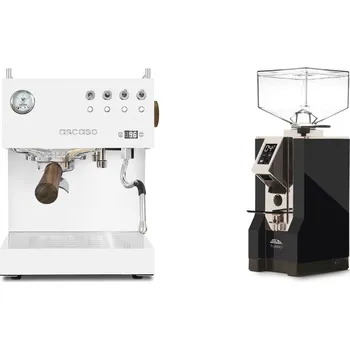 Kávovar Ascaso Steel DUO PID, White&Wood + Eureka Mignon Turbo, CR black
