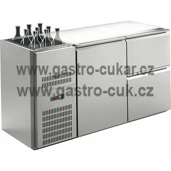 OEM Stůl chladící barový REGD-220E (2 sekce/délka 1580mm) s chlazenou vanou na nápoje