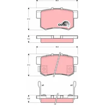 Autodíl Sada brzdových destiček, kotoučová brzda TRW GDB3269