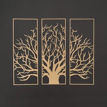 AMADEA Dřevěný třídílný obraz - strom, rozměr 51 x 47 cm, český výrobek