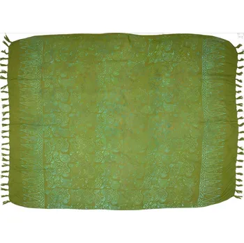Šátek Sarong batikovaný, Paisley, pareo BO Batik, zelený