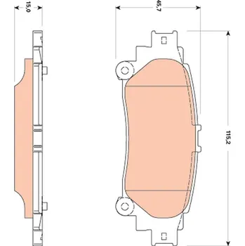 Brzdová destička Sada brzdových destiček, kotoučová brzda TRW GDB3497