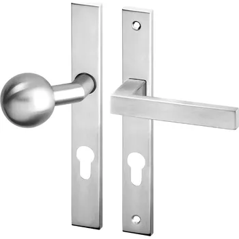Dveřní kování AC-T Dveřní kování KOLN UŠ nerez klika/koule Rozteč: 72 mm, Provedení: klika pravá PZ/koule, Povrchová úprava: nerez