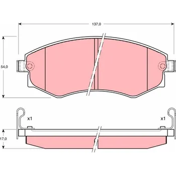 Brzdová destička Sada brzdových destiček, kotoučová brzda TRW GDB895