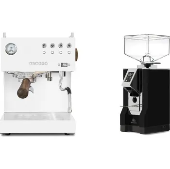 Kávovar Ascaso Steel DUO PID, White&Wood + Eureka Mignon Bravo, CR black