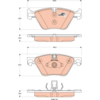 Brzdová destička Sada brzdových destiček, kotoučová brzda TRW GDB1882