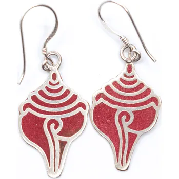 Náušnice Milujeme Kameny Mušle - náušnice Červená 281613