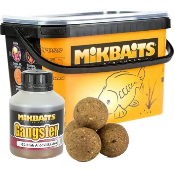 Nástraha Mikbaits Boilies Gangster GSP Black Squid 2x2,5kg + Booster 250ml Zdarma !!! 2 x 20mm