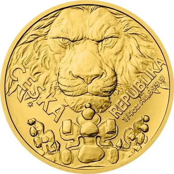 Česká mincovna 2023 - Zlatá čtvrtuncová mince 10 NZD Český lev - 1/4 Oz - orientační cena 7.78 g