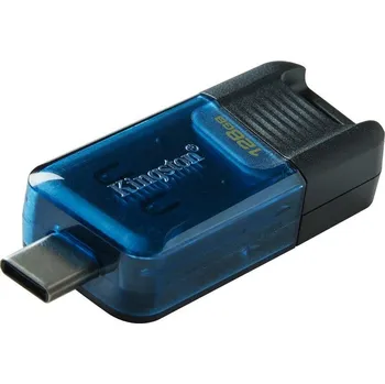 USB flash disk Flash USB Kingston DataTraveler 80 M 128GB, USB-C USB-C - černý/modrý