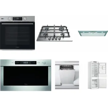 Set domácích spotřebičů WHIRLPOOL OMSK58HU1SX + WHIRLPOOL TKRL 661 IX EU + WHIRLPOOL AKR 650/1 IX + WHIRLPOOL AMW 439 IX + WHIRLPOOL WSIC 3M27 C + WHIRLPOOL WHC18 T311